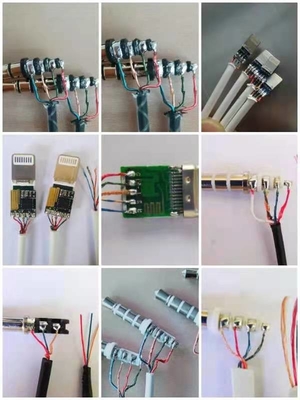 Cutting peeling soldering machine USB data cable and other wire welding